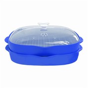 Mikrobangų krosnelės viryklė su dangteliu